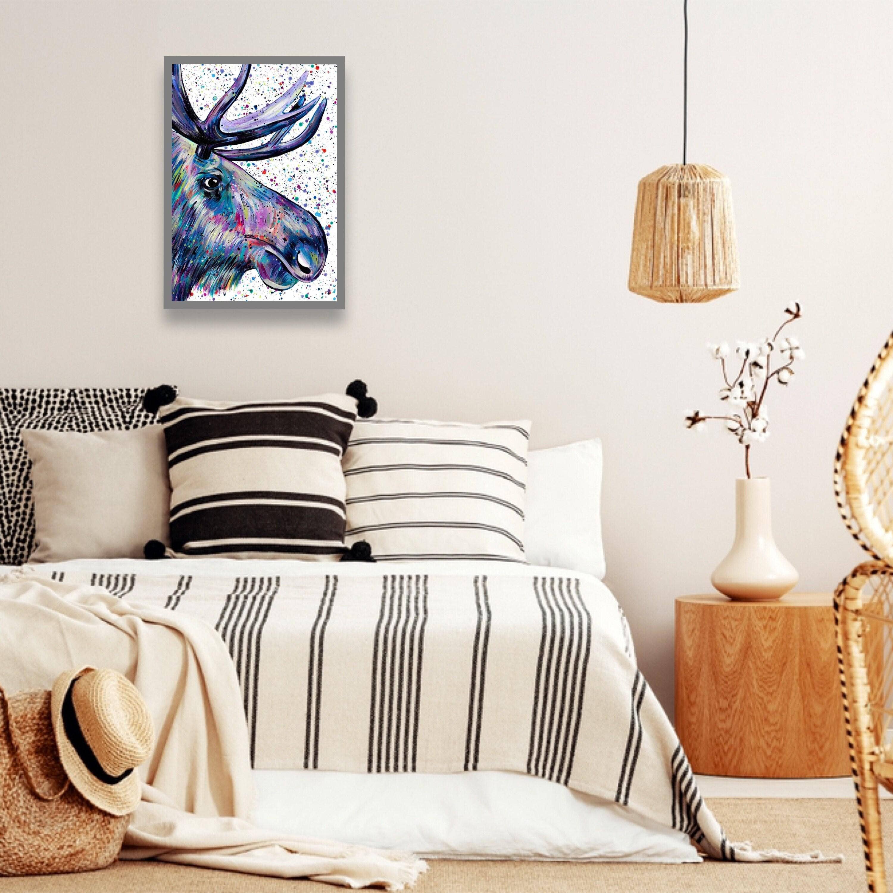 Emma LC Art – wholesale Art print – Canadian Moose Art Print, Colourful Wildlife Art6