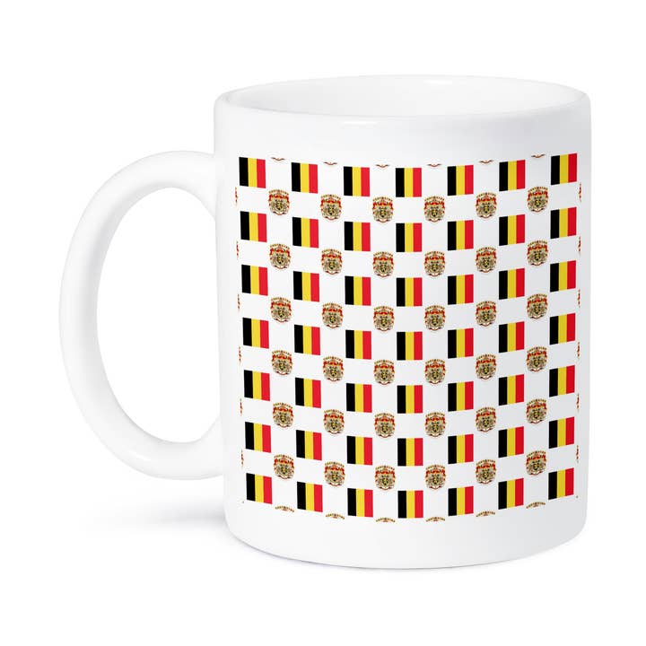 3dRose - Wholesale Coffee Mug - 3dRose, The flag and Coat of Arms of the Kingdom of Belgium make a colorful Belgian pattern. , Mug8