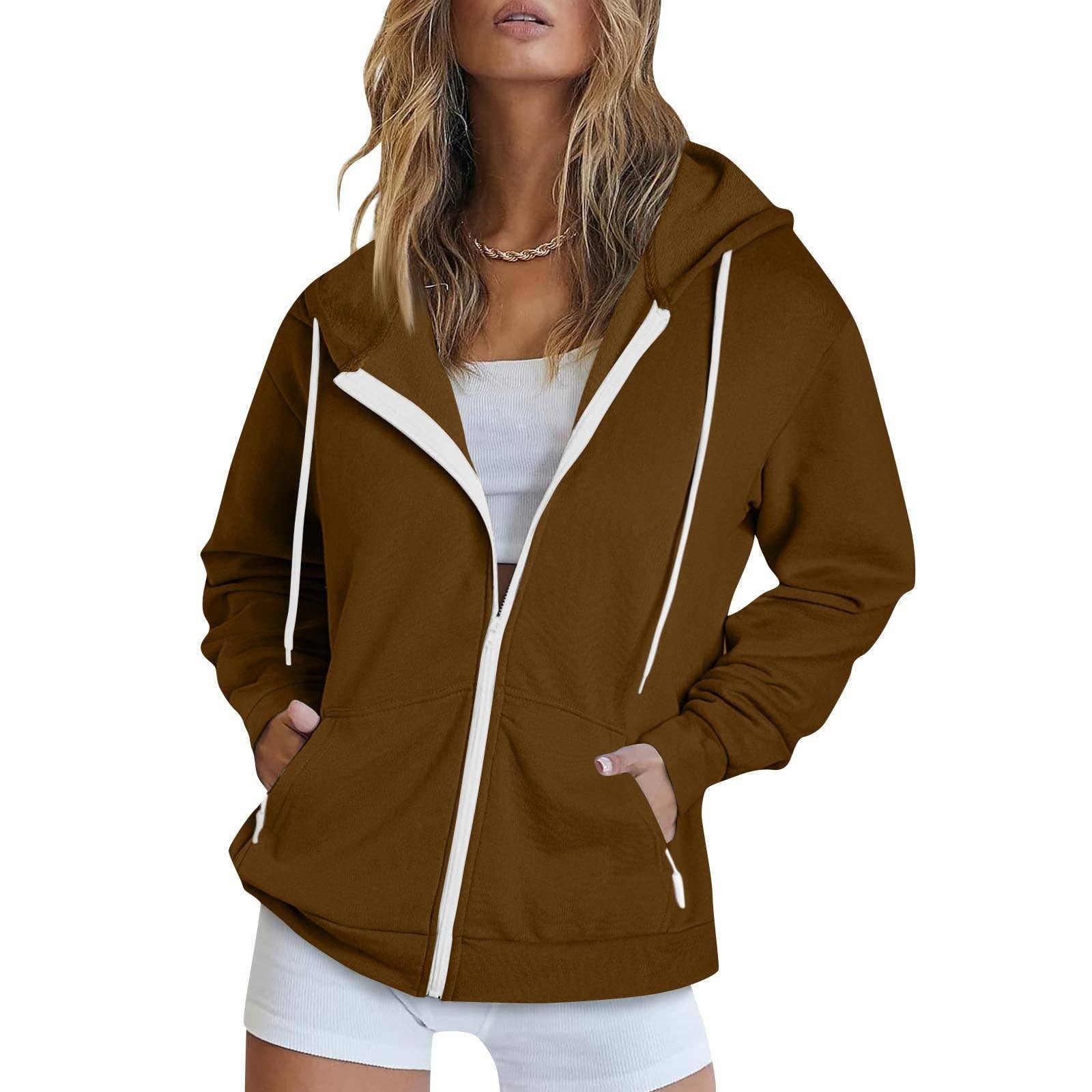 SALINA TRADING INC - Wholesale Hoodie - Women's - Unisex Hooded Zipper Jacket Casual Sports Hoodie8
