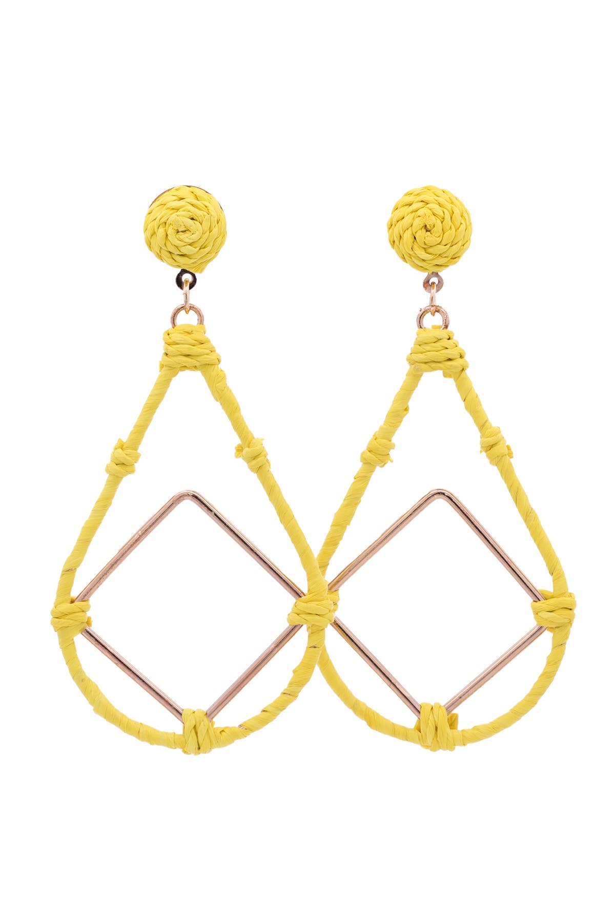 Urbanista Outlet - Vente Boucles d'oreilles pendantes - Boucles d'oreilles Raffia Open Leardrop avec Dia Drop4