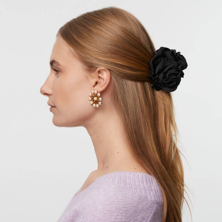 Lele Sadoughi - Wholesale Hair Clip - Women's - Jet Peony Flower Claw Clip