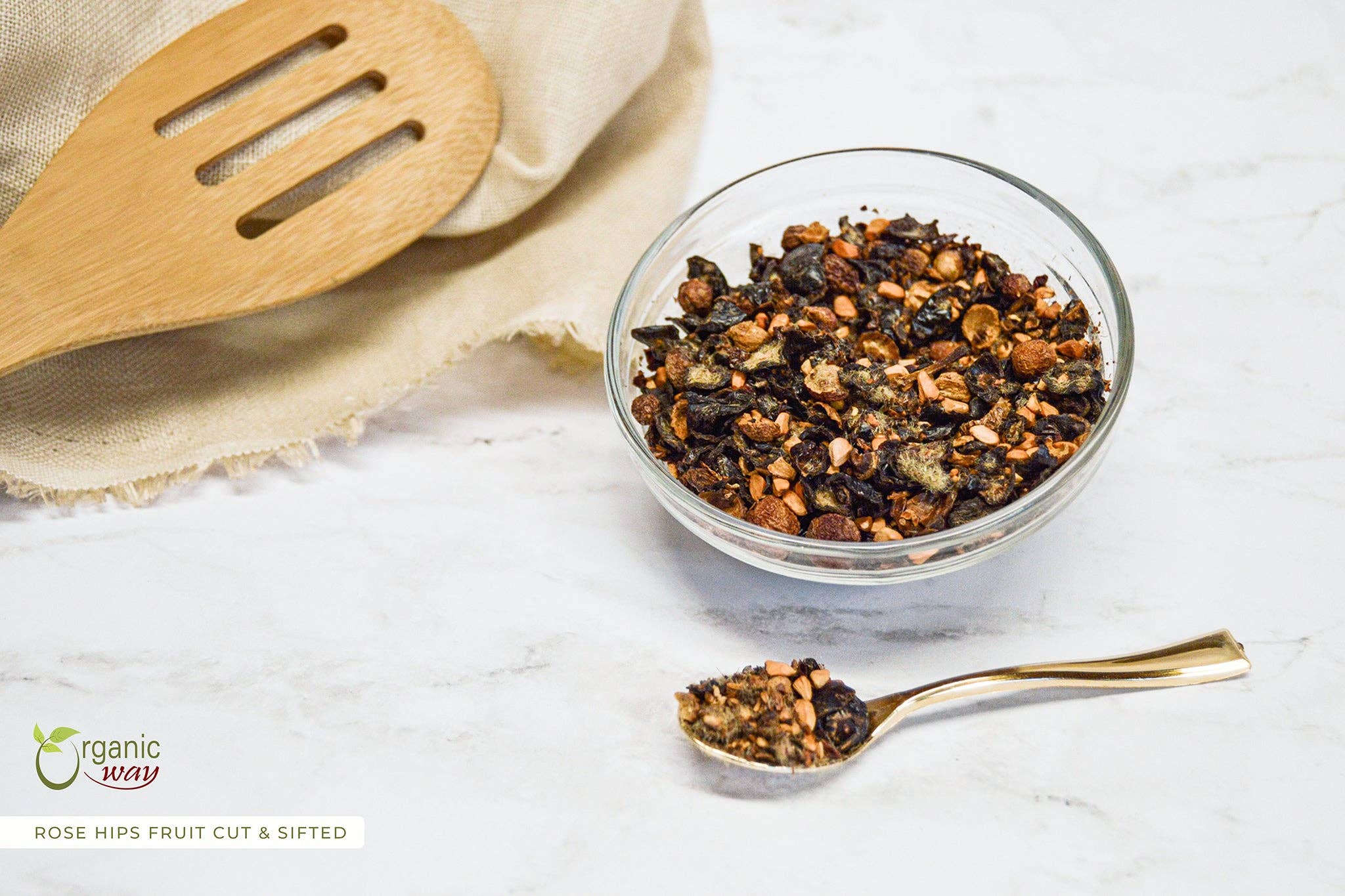 Organic Way LLC – Fruta seca/desidratada por atacado – Frutos de Roseira Brava Sem Sementes Cortados e Peneirados (Rosa canina) - Colheita Selvagem Europeia | Certificado Kosher | Vegan, Não OGM e Sem Glúten | Certificado USDA | Origem - Albânia2