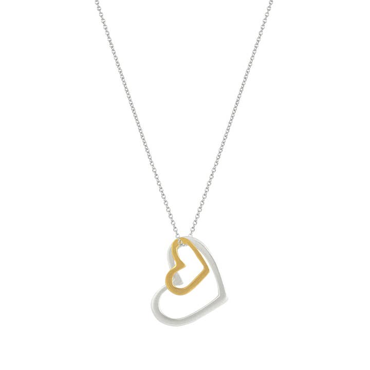 Collana Due Cuori Aperti in Argento o Vermeil per la vendita all'ingrosso da parte di Philippa Roberts