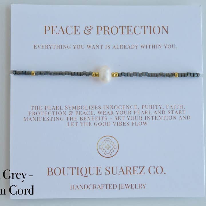 Boutique Suarez Co. - Wholesale Beaded Bracelet - Manifest Peace - Pearl Bracelet89