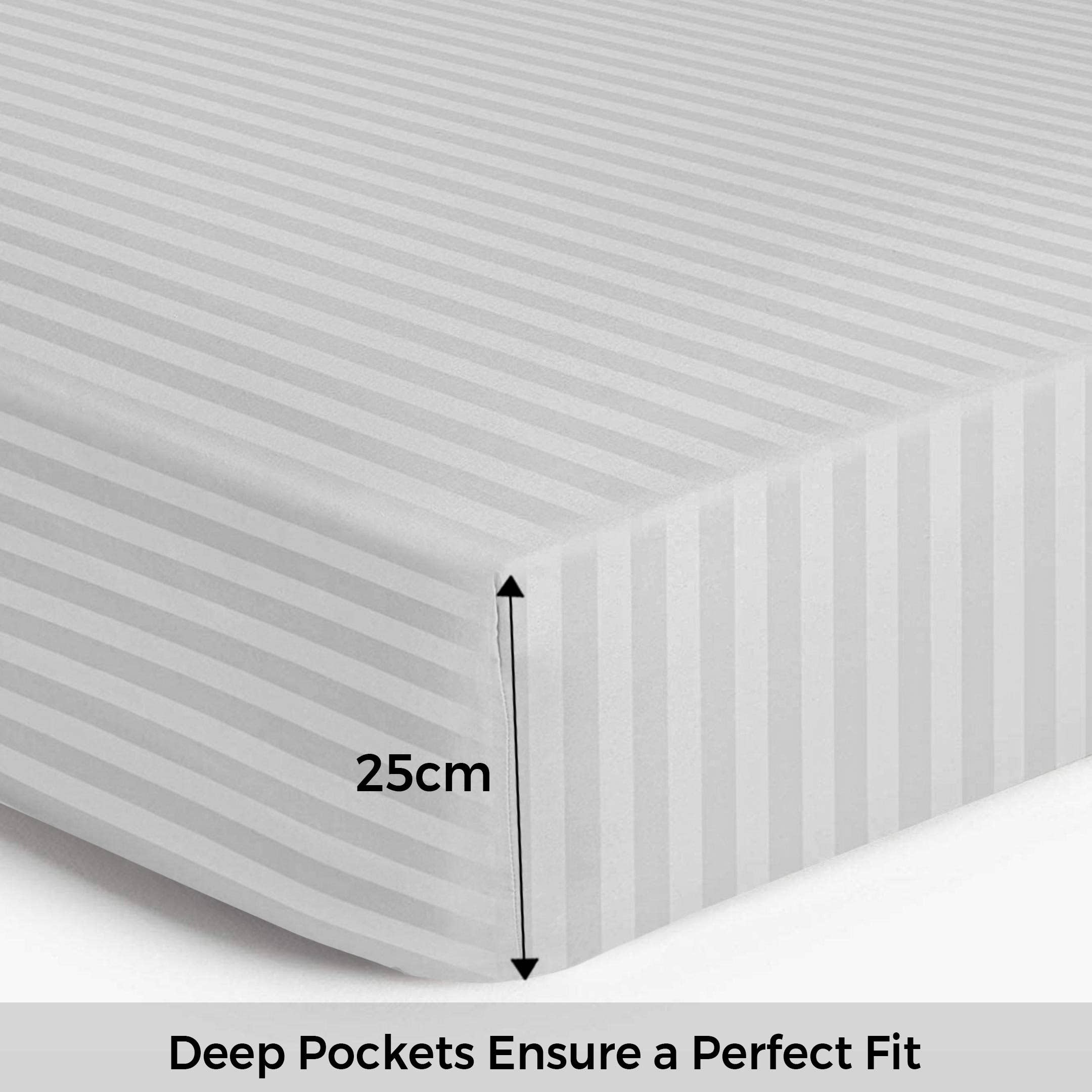 Cotton Passion - Wholesale Fitted Sheet - Satin Stripe Deep Pocket Fitted Sheets Deep Up to 25cm19