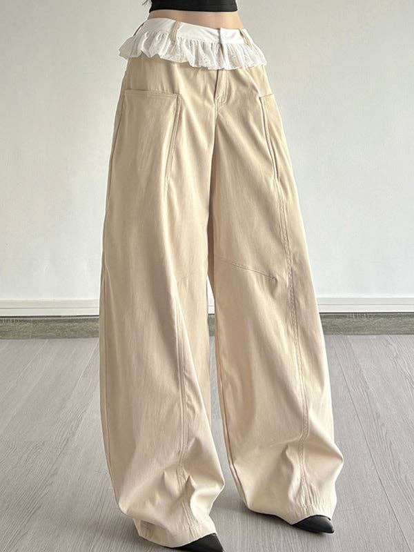 Aprikos Spets Cargo Byxor - Aprikos Bomullsblandning för wholesale på Faire2