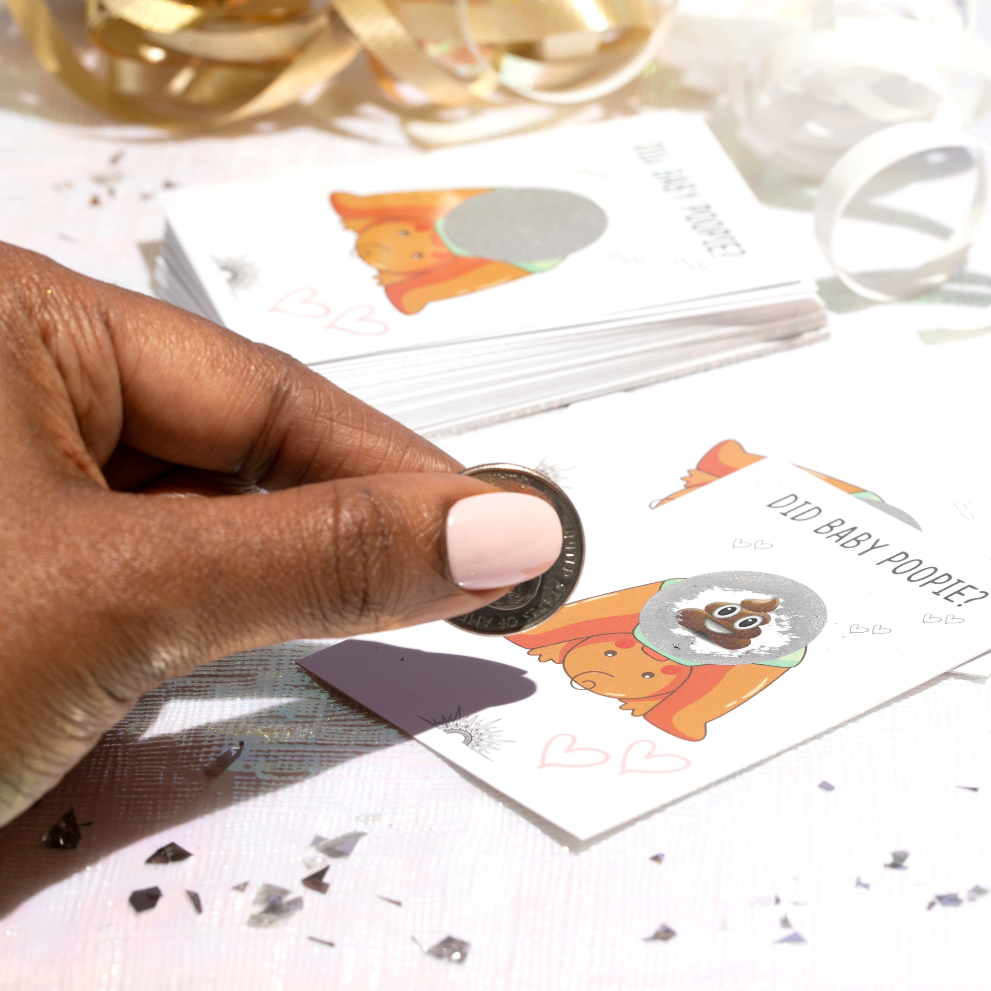 CÔTIER BRAND – wholesale Card game – Did Baby Poopie? - Scratch Off Emoji Card Baby Shower Game4