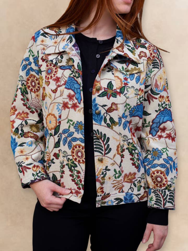 Elodie Women's Tapestry Floral Jacket Vintage-Inspired Embroidery for wholesale by ANNICK