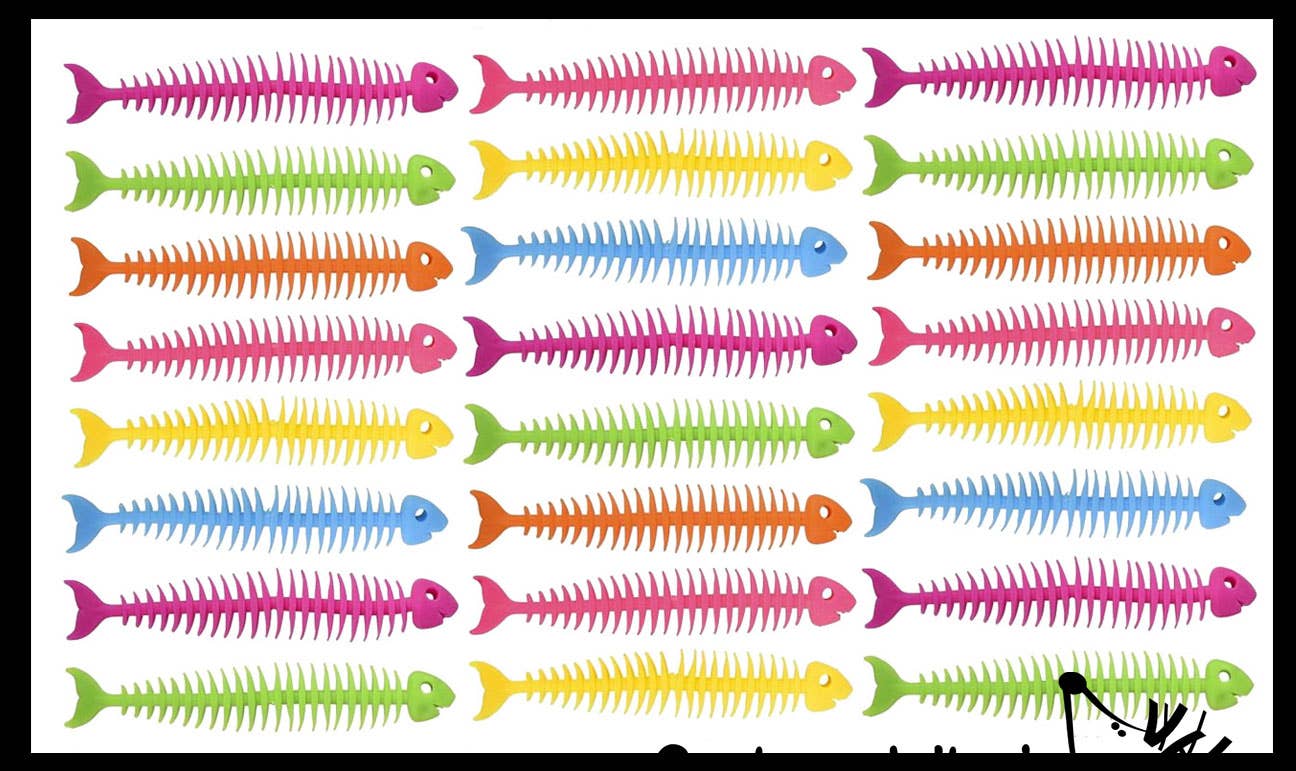 Curious Minds Toys - Vente Fidget/jouet anti-stress – enfant - 1 jouet à nouilles extensibles en forme d'os de poisson11