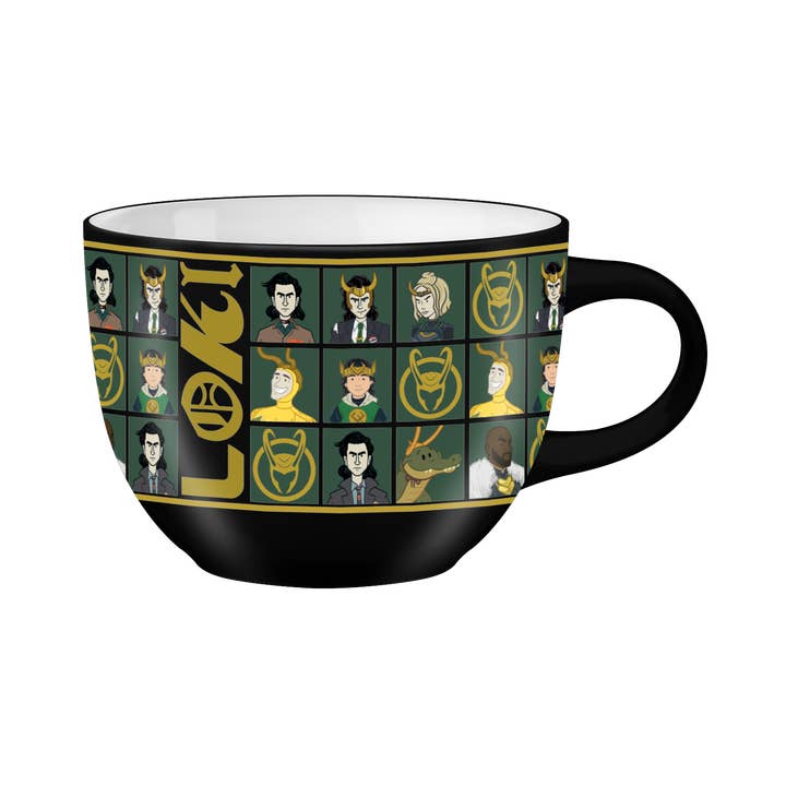 Silver Buffalo - Wholesale Coffee Mug - Marvel Loki Group Framed Border 24oz. Ceramic Soup Mug