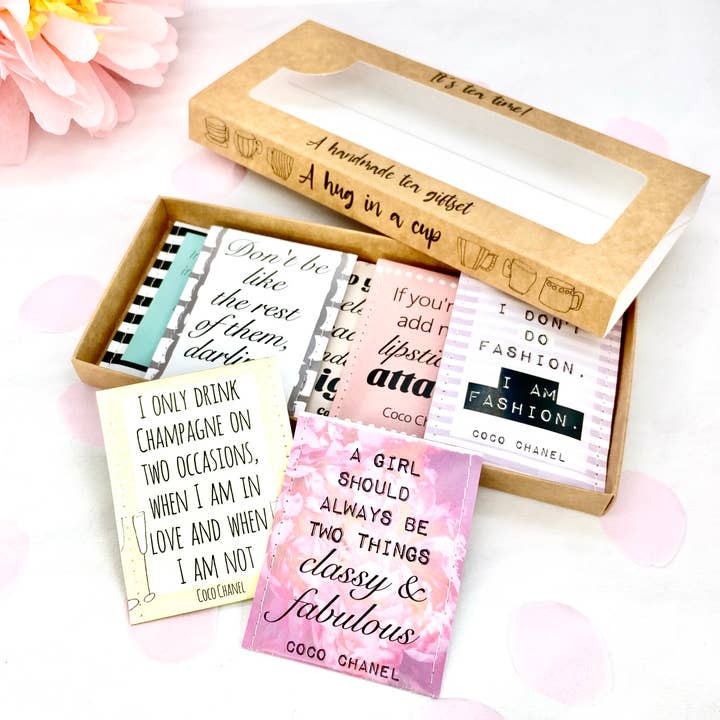Victoria Mae Designs - Venta al por mayor Bolsitas de té - Juego de regalo de té Coco Chanel5
