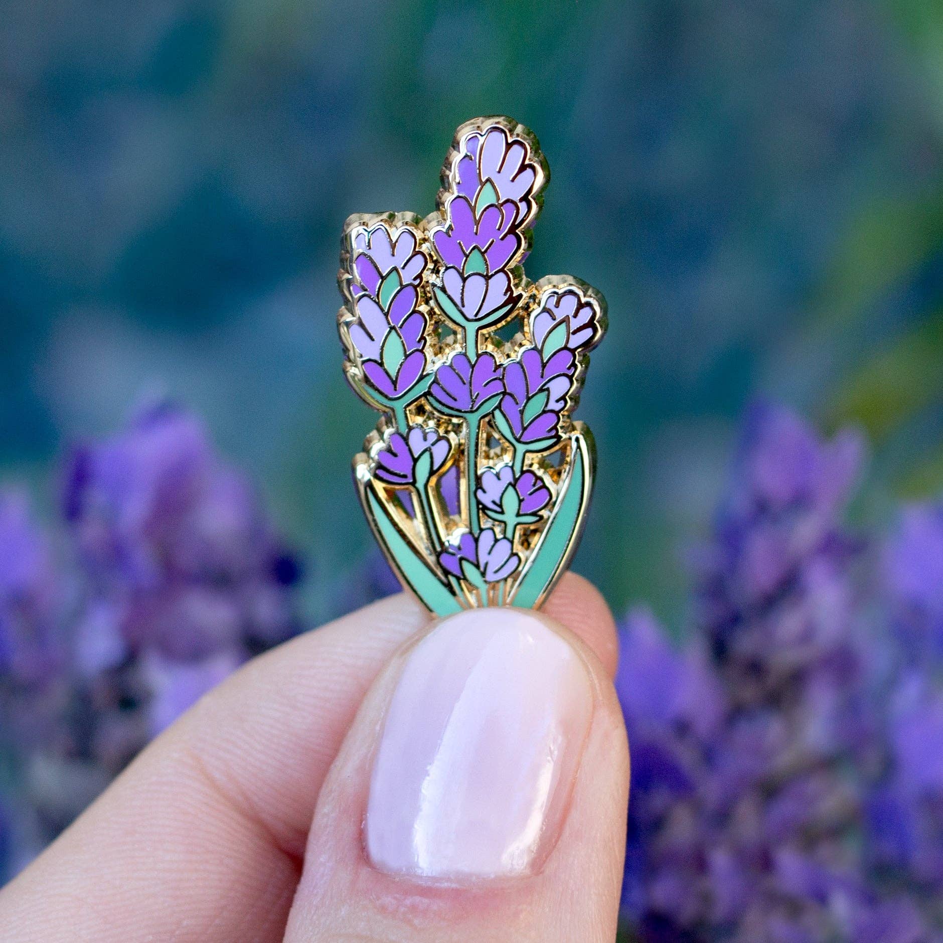 Botanical Bright - Wholesale Lapel Pin/Button - Lavender Enamel Pin1
