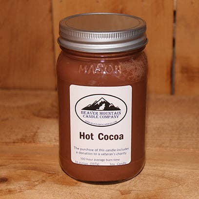 Bougie de soja au cacao chaud pour la vente par Beaver Mountain Candle Company