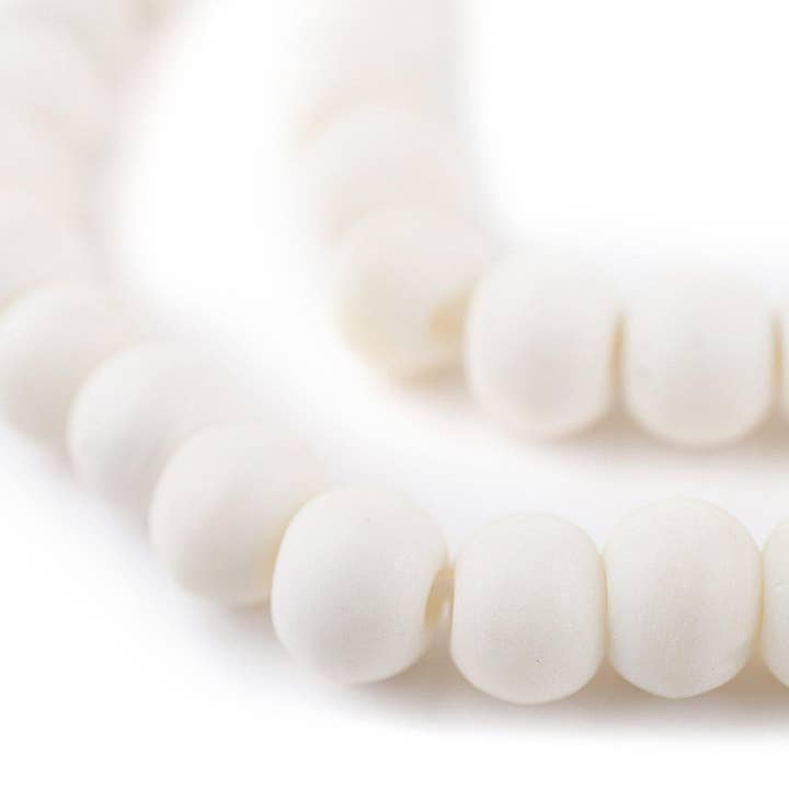 The Bead Chest – wholesale Beads – 8mm Matte White Bone Mala Beads1