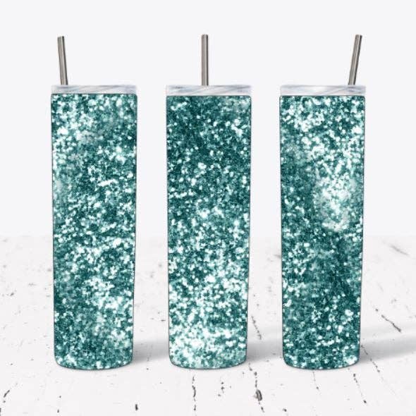 Gobelet à paillettes menthe/bleu pour la vente par BS Crafty Customs