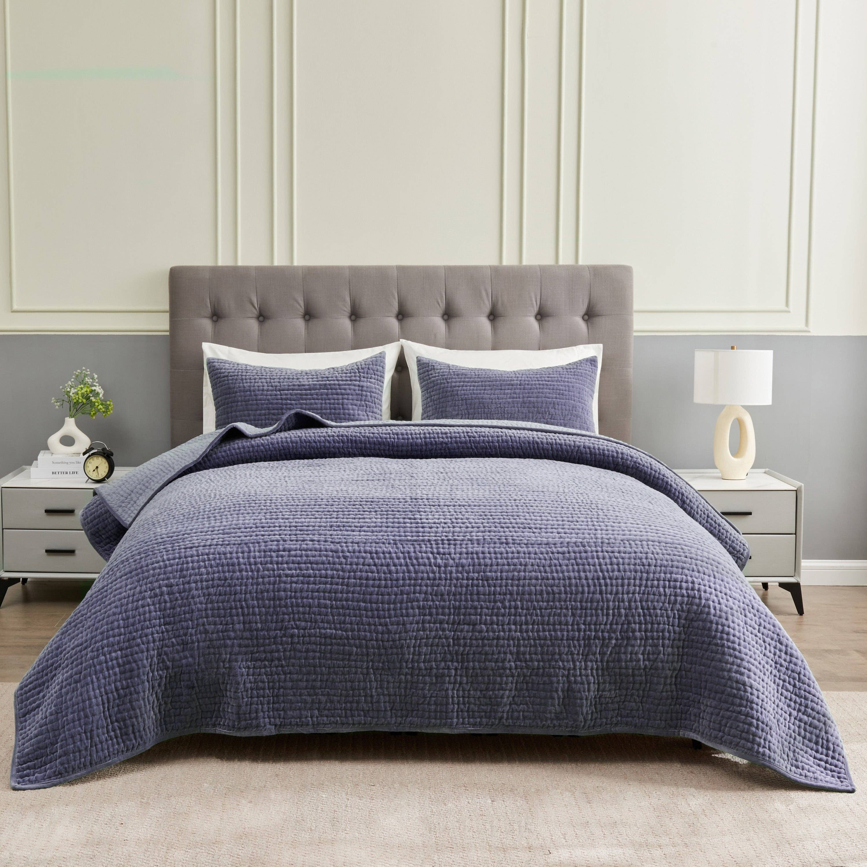 Mélange Home - Wholesale Quilt - Tamara Velvet Quilt Set1