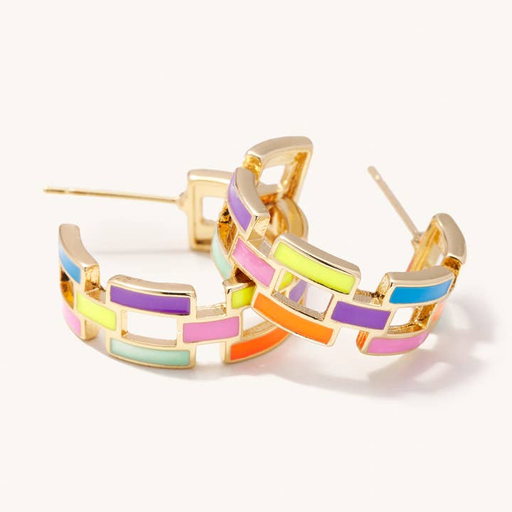 Nikki Smith Designs - Wholesale Hoop Earrings - Poppy Multicolor Acrylic Hoops0