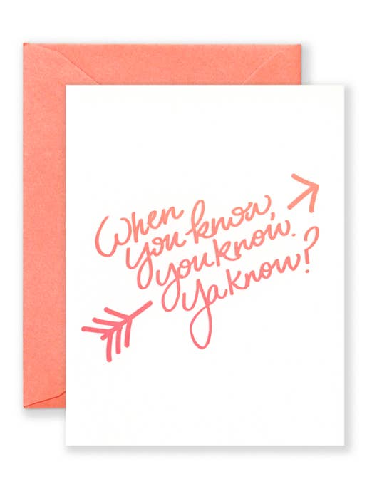 When You Know, You Know Greeting Card for wholesale by Lionheart Prints