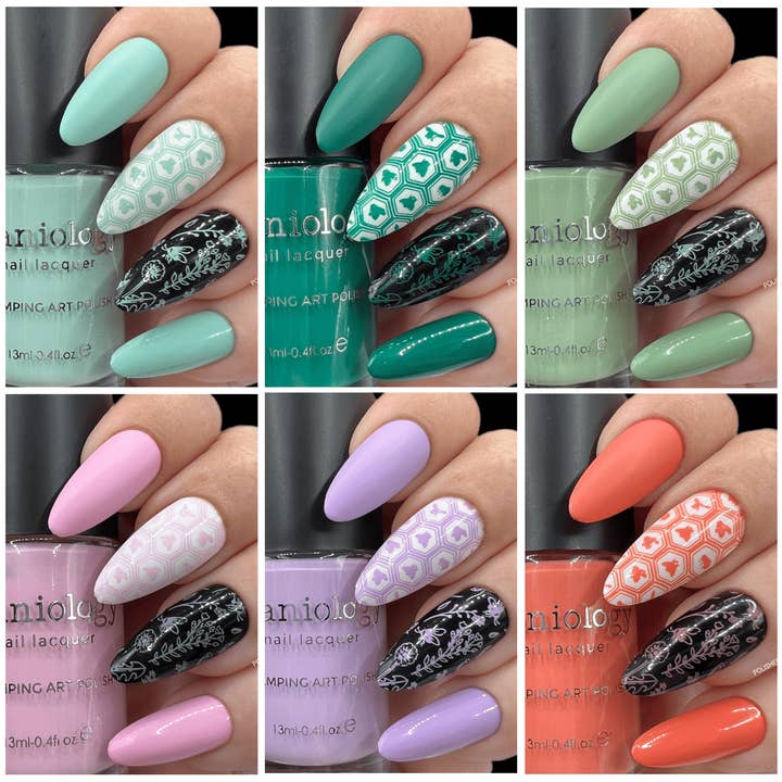 Maniology – wholesale Nail polish set – The Gardener: 6-Piece Creamy Pastel Stamping Polish Set7