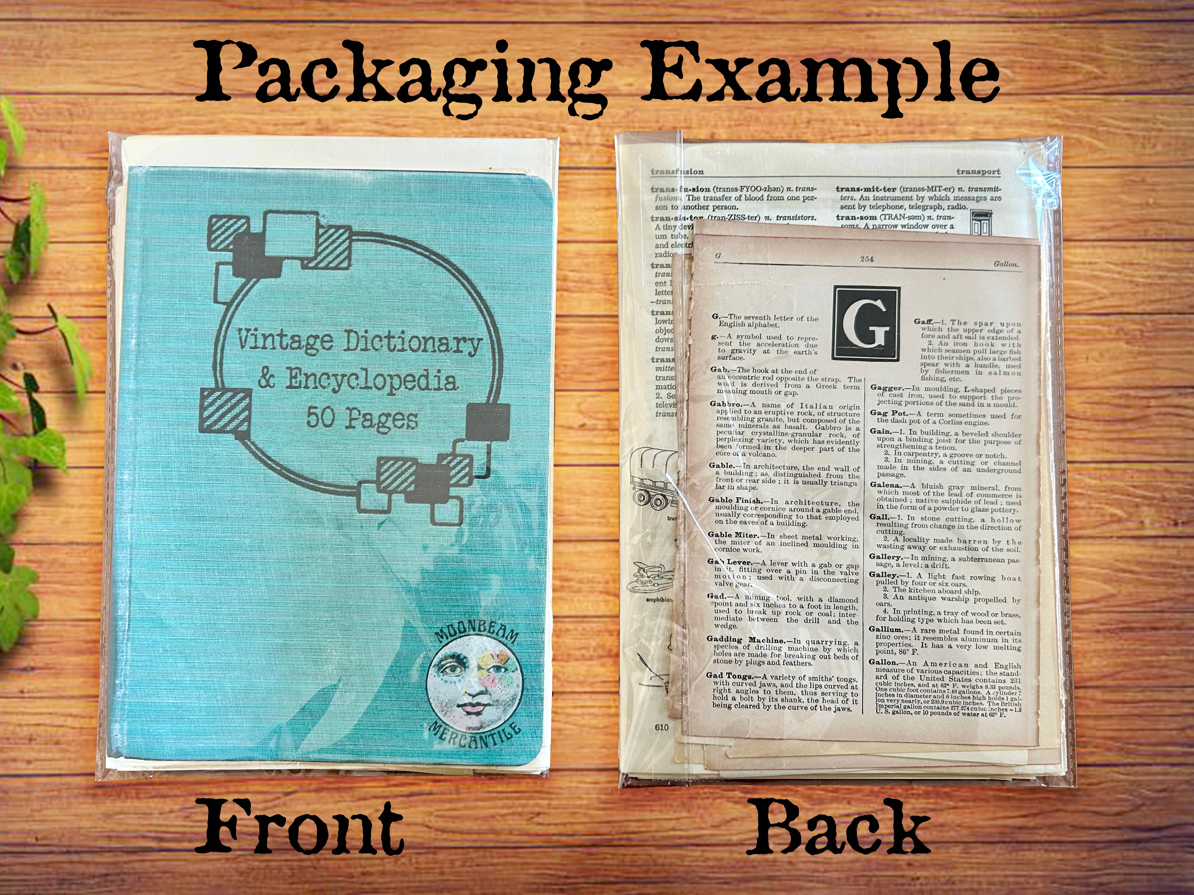 Moonbeam Mercantile – wholesale Scrapbook – Vintage Dictionary & Encyclopedia Page Bundle for Collage7