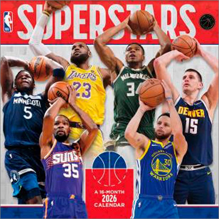 BrownTrout Publishers - Wholesale Calendar - NBA Superstars 2026 Square Wall Calendar