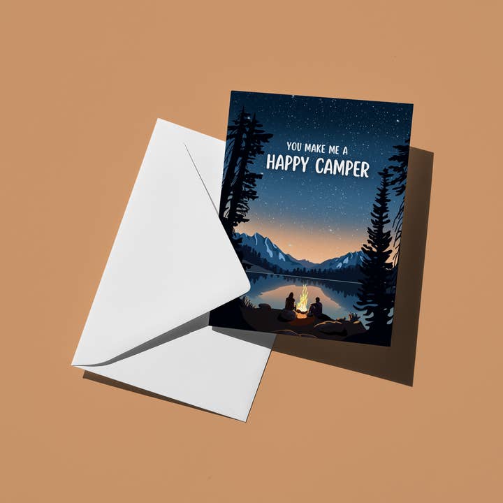 You Make Me a Happy Camper Greeting Card for wholesale by Hi From Studio