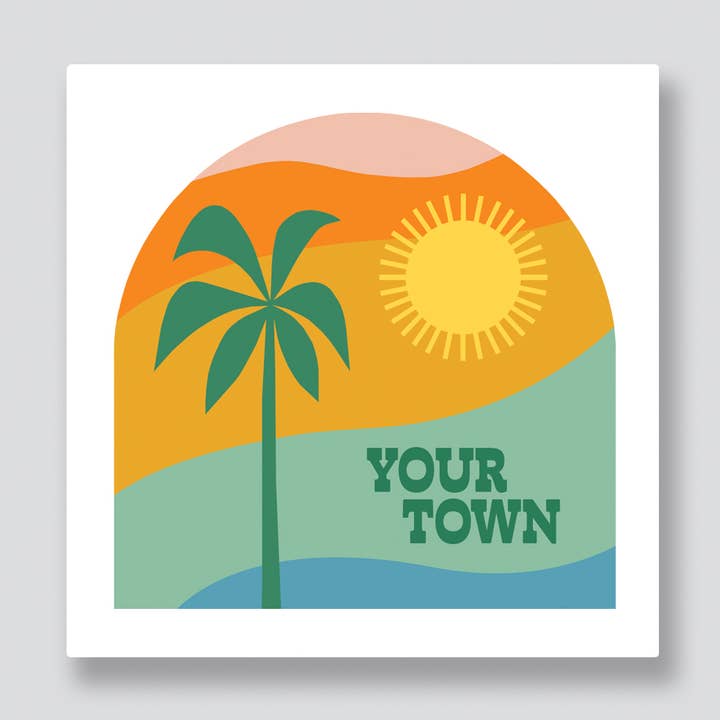 Personalized City Coaster - Tropical View for wholesale by Rock Scissor Paper