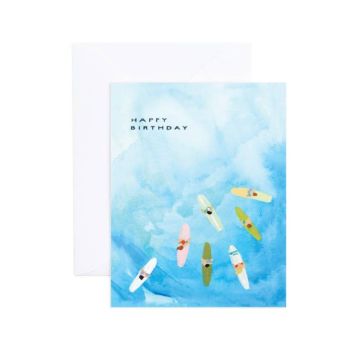 Evergreen Summer - Wholesale Birthday Card - Barrett Surf Birthday Greeting Card