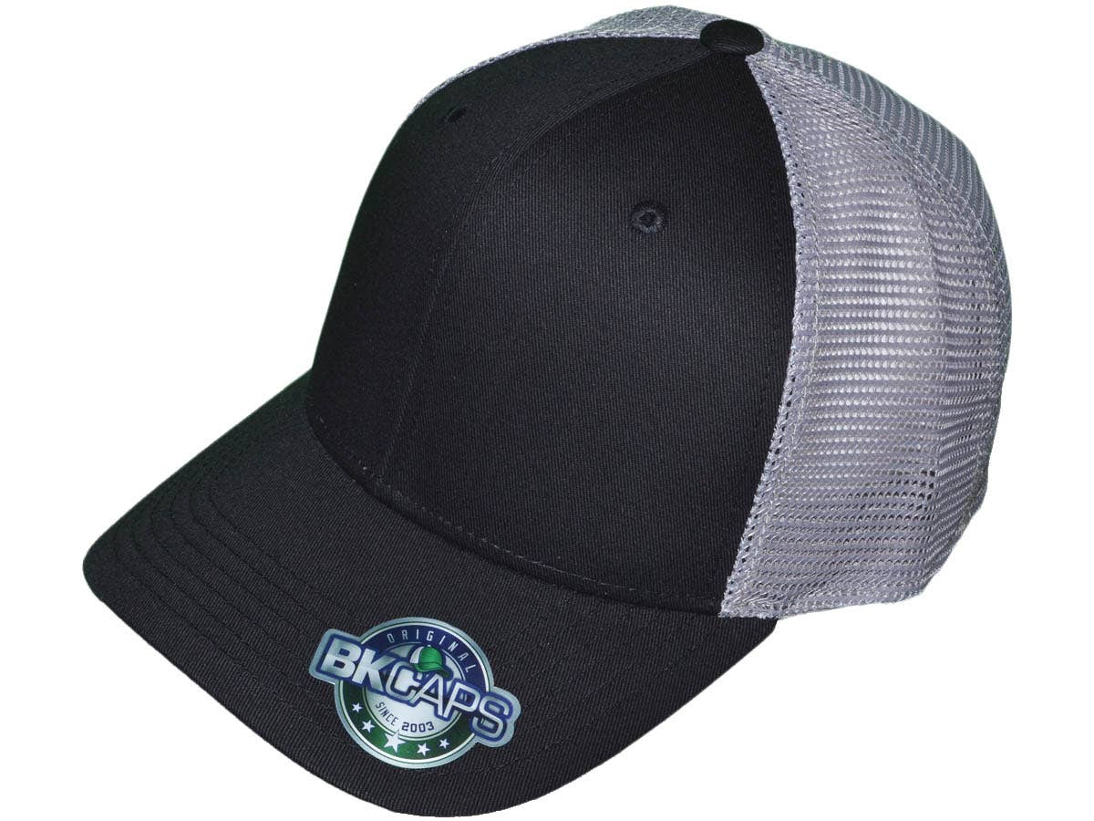 Buck Wholesale – Großhandel Trucker-Cap – Unisex – Blank Trucker-Hüte, Baumwolle mit 6 Paneelen, mittelgroßes Profil, zweifarbig0