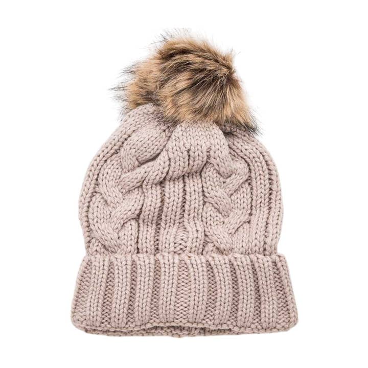 Bonnet en tricot à poils longs en fausse fourrure pour la vente par LA Jewelry Plaza