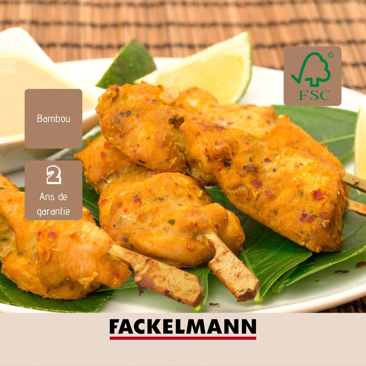 Fackelmann - Wholesale Skewer - Set of 50 wooden skewer picks 25 cm Fackelmann Basic3