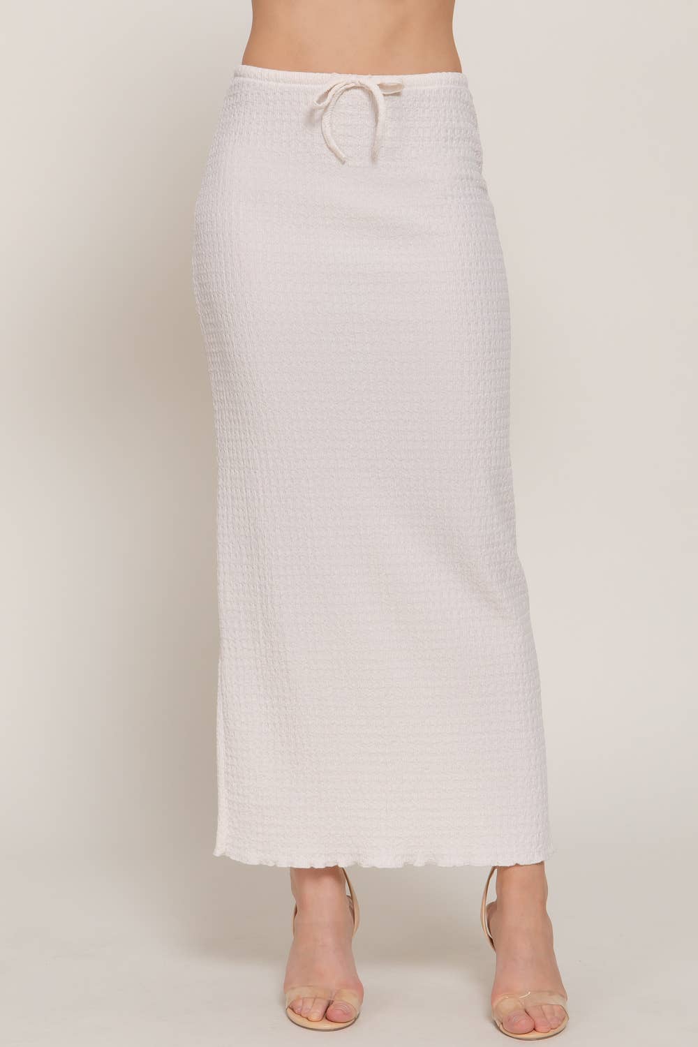 Active Basic | Active USA – wholesale Skirt – Women’s – Adjustable Drawstring Texture Knit Long Skirt5