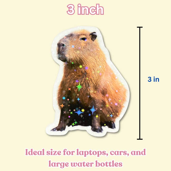 Philly Frogs - Wholesale Sticker - Sassy Capybara Sparkle Vinyl Sticker