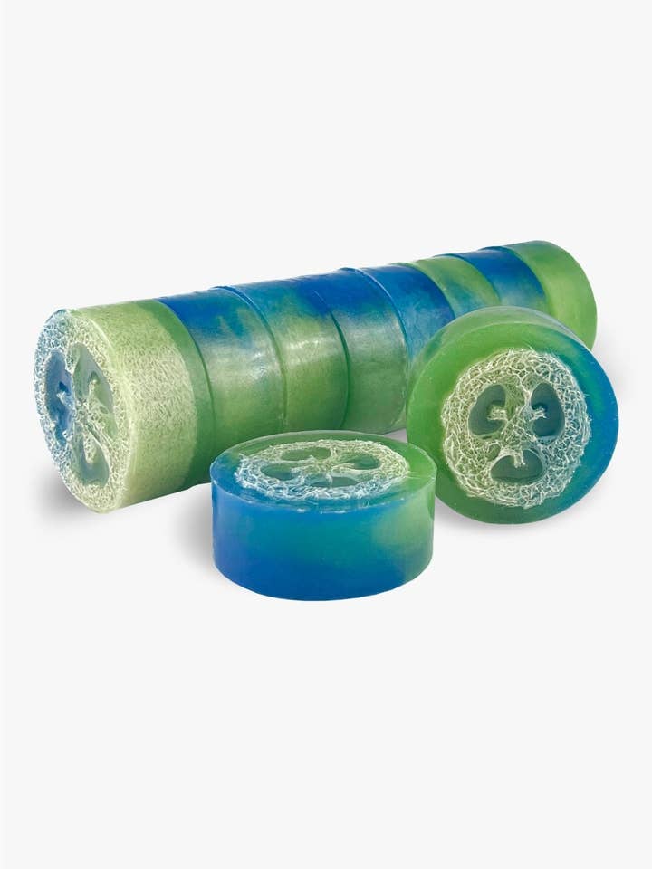 Magical Island Round Loofah Soap - Pack of 10 for wholesale by SoapyMania
