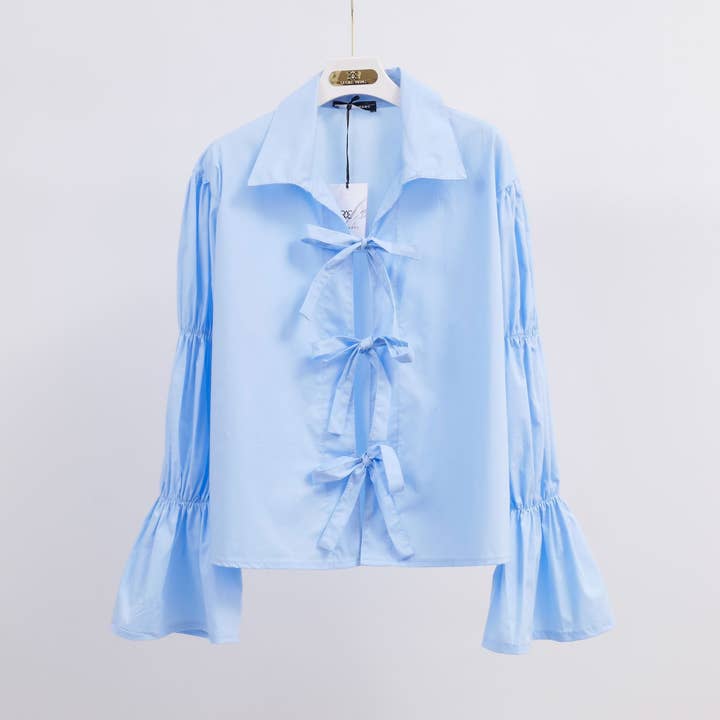 Bow blouse 80560 for wholesale by Cecile Wang