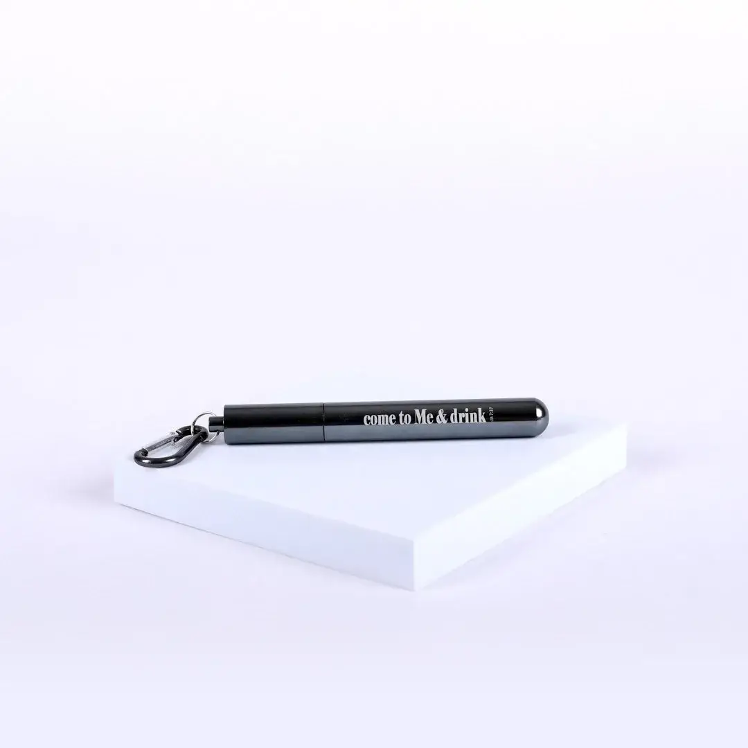 Swanson Christian Products - Wholesale Drinking Straw - Collapsible Straw - Come To Me - Charcoal0