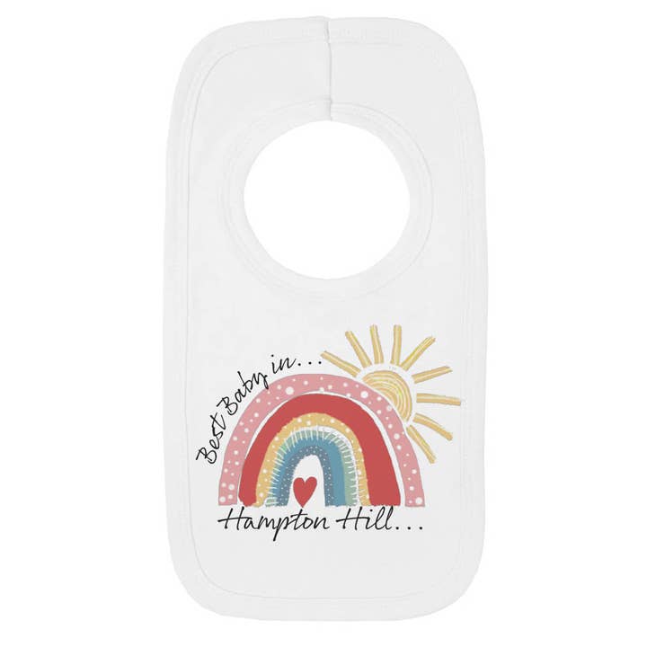 Personalised City Best Baby Rainbow Bib for wholesale by Jola Designs