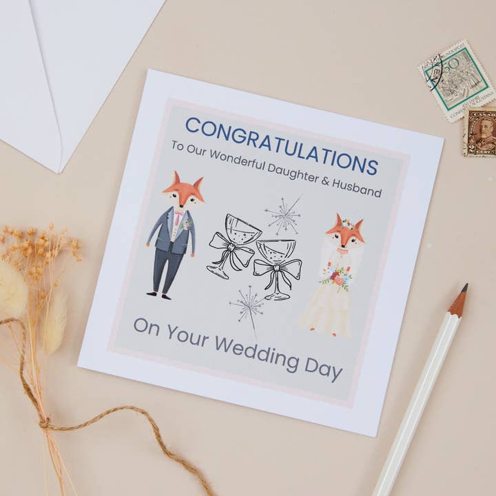 Daughter Wedding Day Congratulations Card for wholesale by Susiedoesstationery