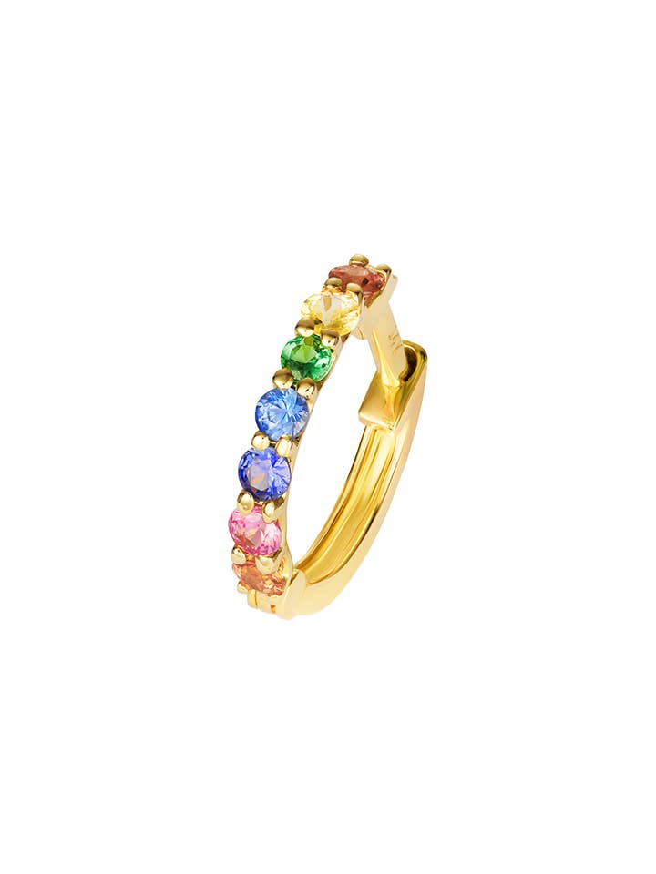 Skinny Rainbow Sapphire - Single Hoop for wholesale by Gemdaia Jewellery