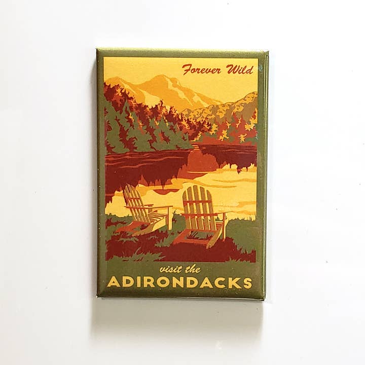 Visita el imán de Adirondacks | Souvenir de Nueva York para venta al por mayor de Lionheart Graphics