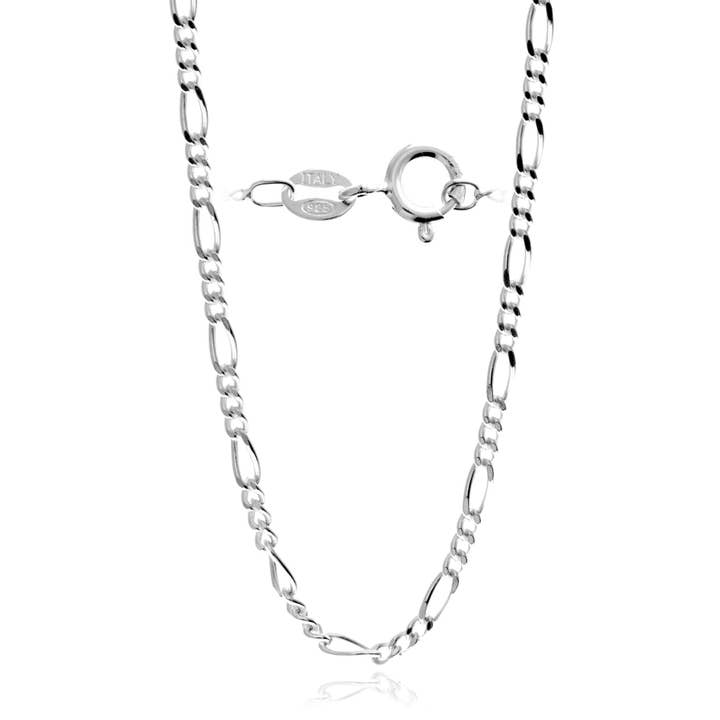 Made in Italy - 925 Sterling Silver Delicate 1 MM Figaro Chain with an anti-tarnish coating - GCH018 for wholesale by SilverAmber Jewellery