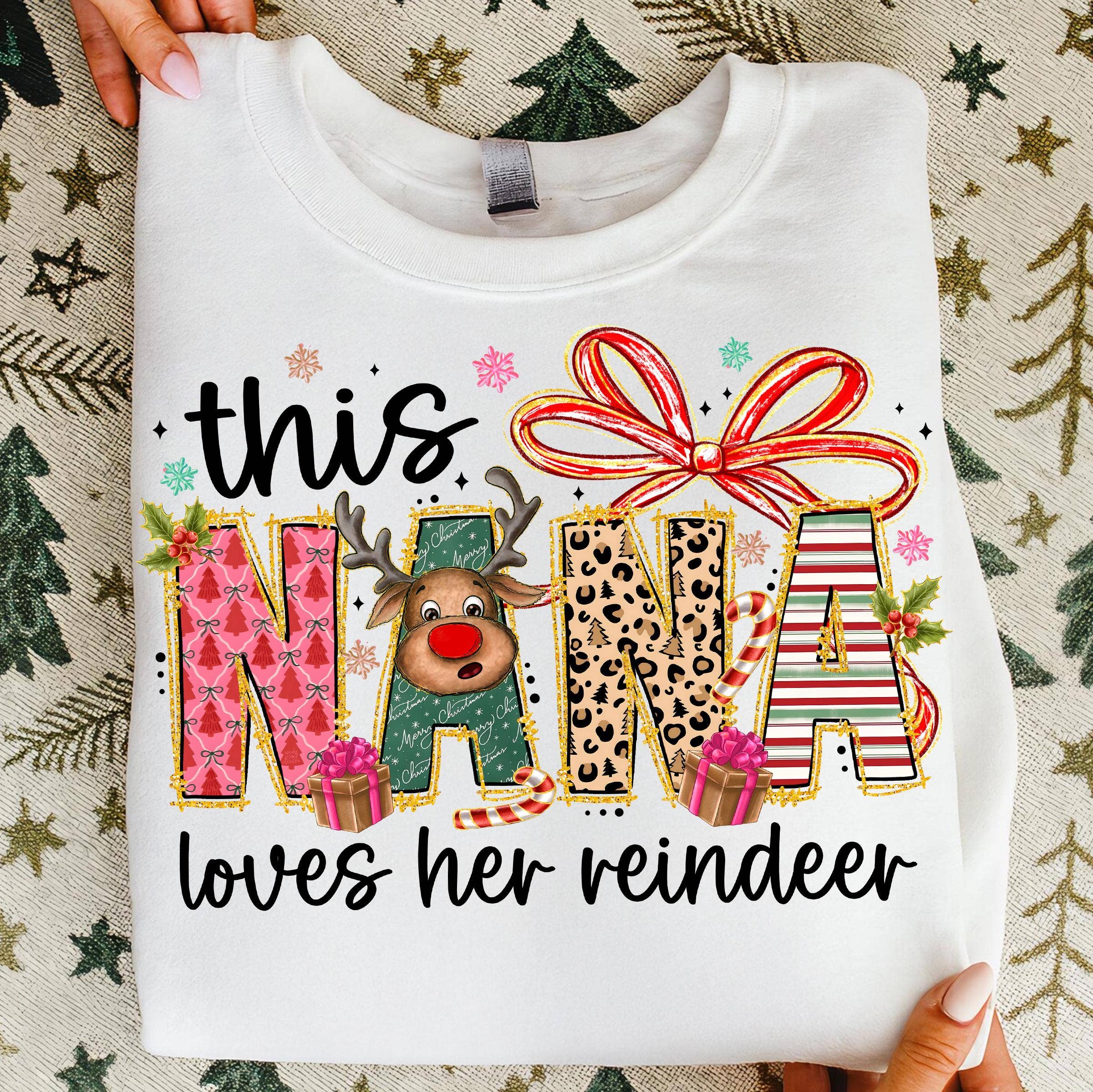 DLT Ecommerce - Vente T-shirt à imprimés – femme - T-shirt de renne de Noël Nana, pull de Noël joyeux maman2