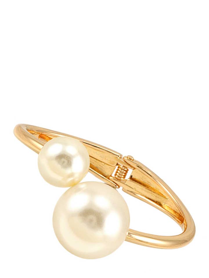 To Pearl Accent hængsel armbånd 10 for engroshandel hos anbfashion