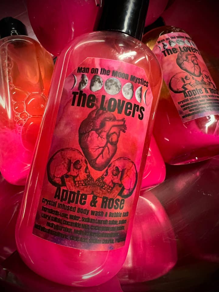 The Lovers Crystal Infused Shower Gel for wholesale by Man on the Moon Mystics