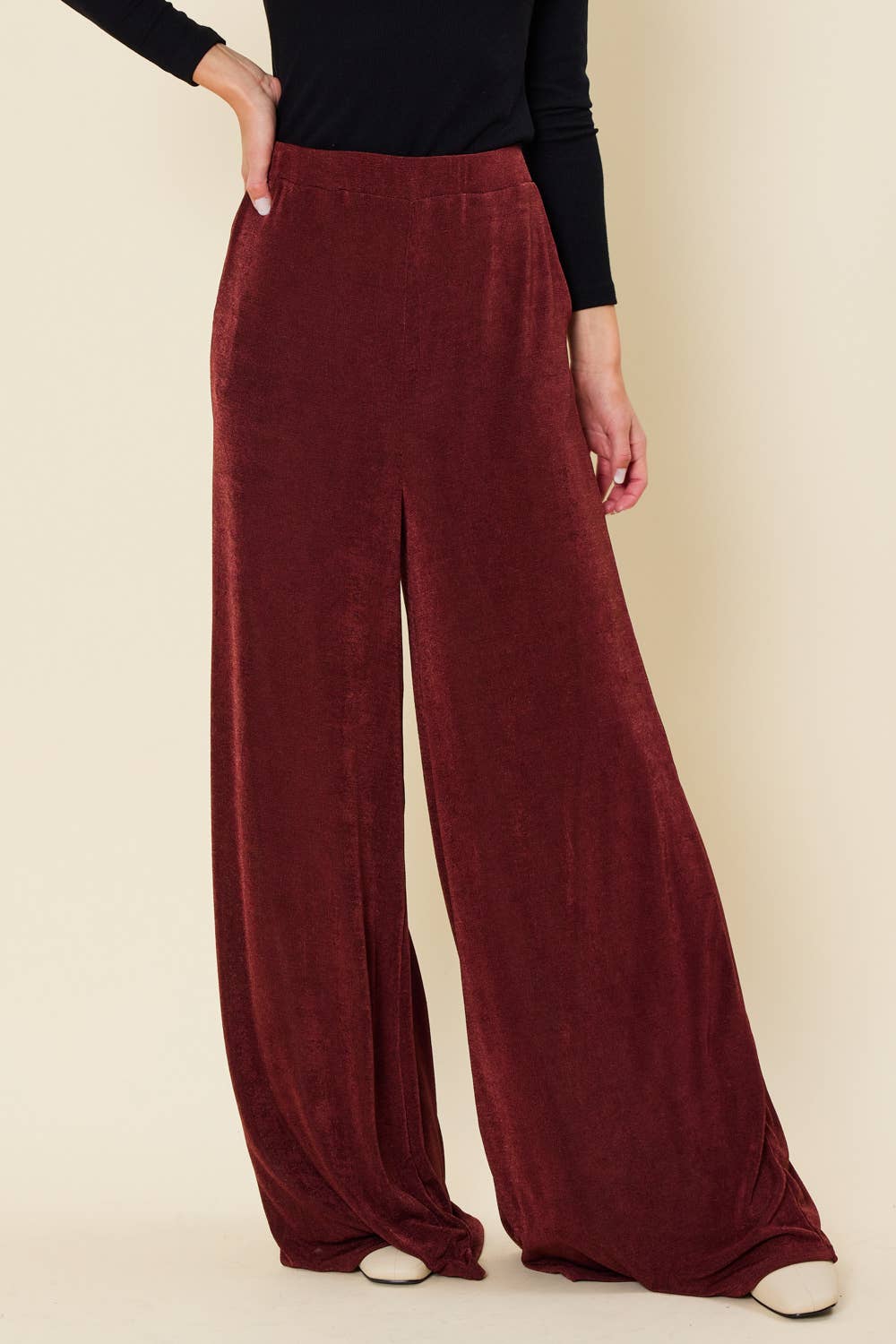 FSL Apparel - Wholesale Pants - Women's - SP7053 - WIDE LEG LONG PANTS WITH ELASTIC WAIST BAND3
