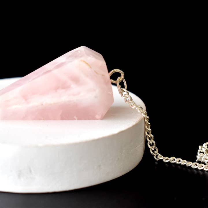 Soothing Crystals - Wholesale Spiritual Stone/Crystal - Dowsing Pendulum | Rose Quartz | Faceted Crystal Pendulum1