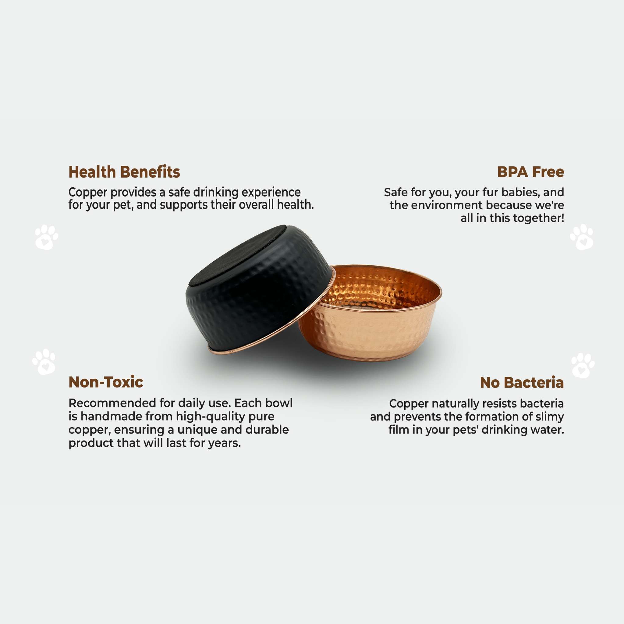 EMBERS ELEMENTS - Wholesale Pet Bowl - Cat/Dog - AURORA – Handcrafted, Hand Hammered Pure Copper Pet Bowls1