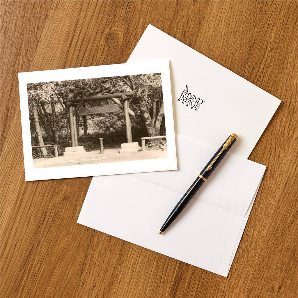 Found Image Press - Vente Assortiments de papeterie/cartes - Carte de vœux CA-1402 Entrée de Muir Woods1