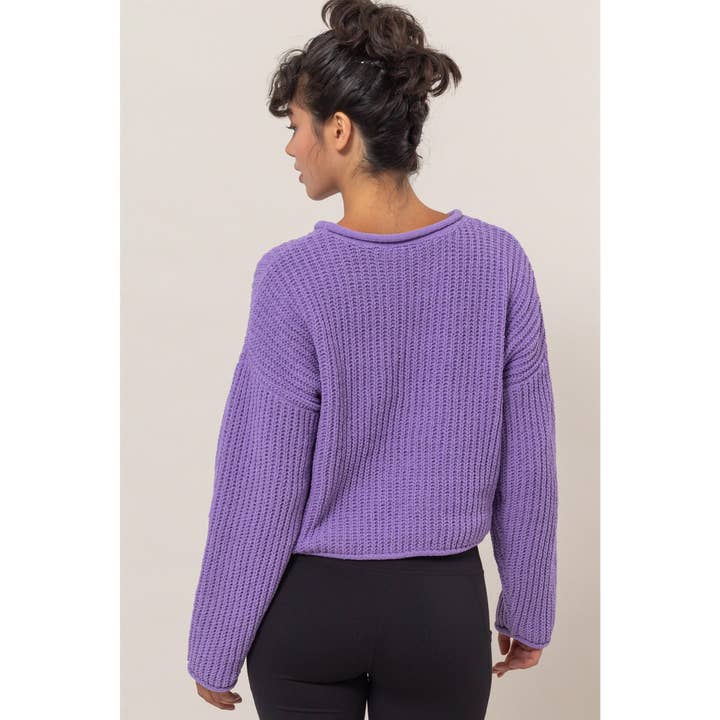 HYFVE - Wholesale Knit Sweater - Women's - DZ24F028-Rolled Edge Sweater