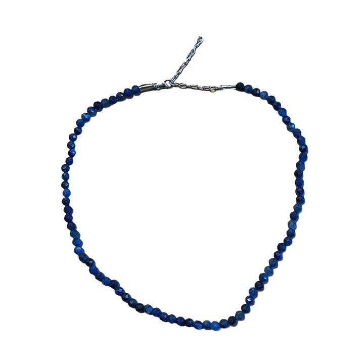 Three jax - Wholesale Beaded/pearl necklace - Blue Kyanite Faceted Gemstone Necklace 9250